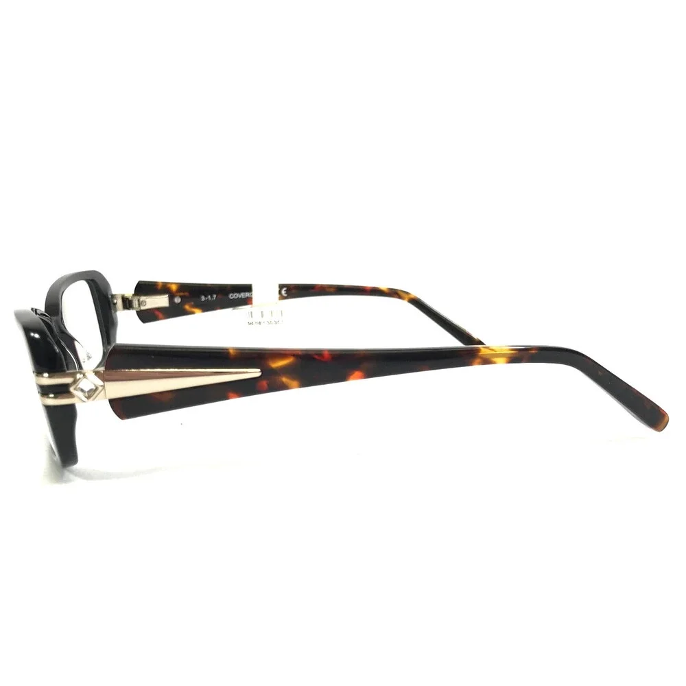 Covergirl Eyeglasses Frames CG0451 005 Black Brown Rectangle Full Rim 54-16-140